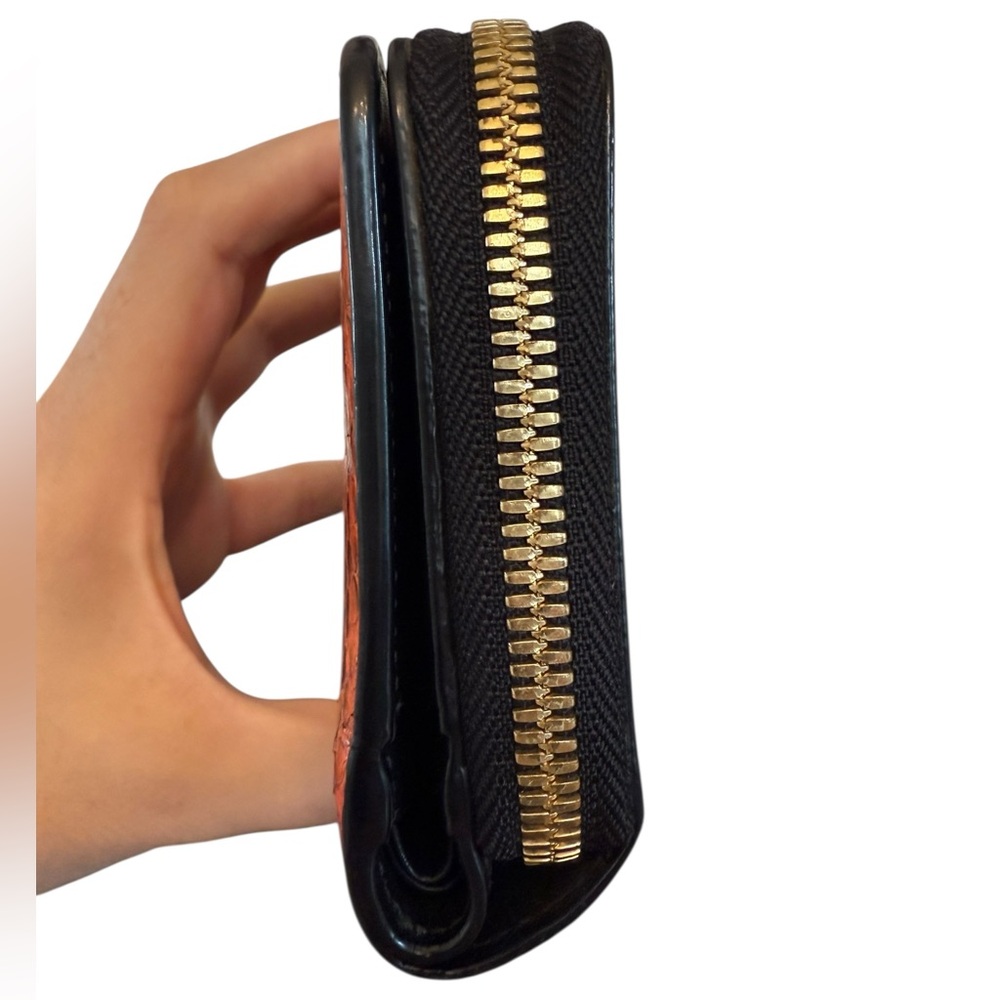 Mcm Authentic Orange & Black Python & Leather Wal… - image 6